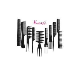 FEELHIGH Set Of 10 Cut Styling Hairdressing Barbers Combs - Black-picture-13