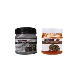 FEELHIGH Set Of 2 Charcoal & Coffee Gel Scrub For Face & Body Exfoliators 500 ml Each-picture-29