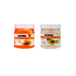 FEELHIGH Set Of 2 Papaya Face & Body Scrub & Papaya Beautifying Gel-500 ml Each-picture-26