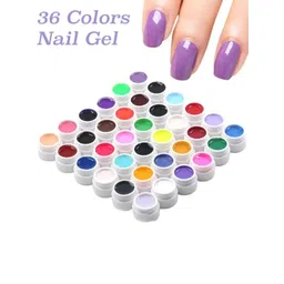 FEELHIGH Set of 36 Nail Art UV Gel Kit Soak Off Nail Art Pure Color Gel Paint image 5
