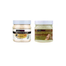 FEELHIGH Set of De Tan & Gold Scrub for Face & Body - 500 ml Each-picture-28