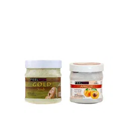 FEELHIGH Set of Gold & Apricot Organic Face & Body Scrub - 500 ml each-picture-21