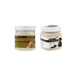 FEELHIGH Set of Gold Face Scrub + Chocolate Face & Body Cream - 500 ml Each-picture-24