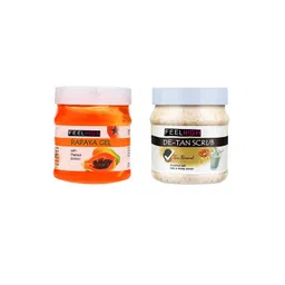 FEELHIGH Set of Papaya Face Gel & De-Tan Scrub - 500 ml Each-picture-25