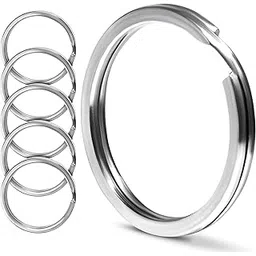 Feeling well Round Shape Key Rings 30 MM Dia, Flat Key Chain Rings Metal Split Ring for organizing Keys Surgical Grade Stainless Steel (Key Rings Pack of 30)-picture-51