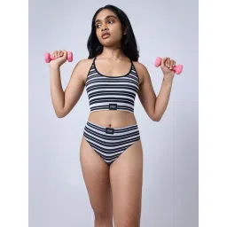 Feier Black & White Stripes Bralette Bra-picture-21