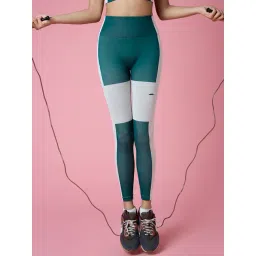 Feier Dark Turquoise Color-Block Tights-picture-17