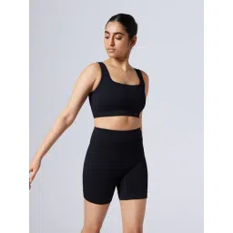 Feier Onyx Black Solid Flexrib Box Bra-picture-18