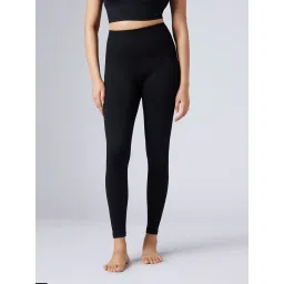 Feier Onyx Black Solid Flexrib Leggings image 1