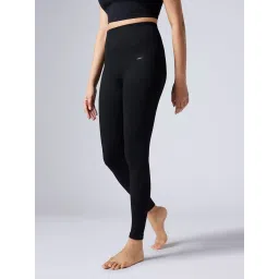 Feier Onyx Black Solid Flexrib Leggings image 3