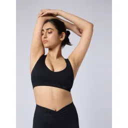 Feier Onyx Black Solid Flexrib Perfect Convertible Bra-picture-15