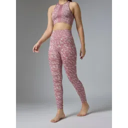 Feier Pink Nylon Printed Leggings-picture-18