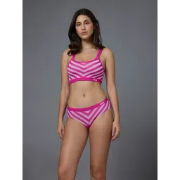 Feier Pink Stripes Bralette Bra-picture-46