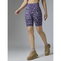 FEIER Women Abstract Printed Skinny Fit High-Rise Running Sports Short-picture-29