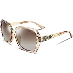 feisedy Oversized Sunglasses for Women Square Polarized Sparkling Frame B2289-picture-44