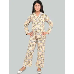 FELLAMO Girls Floral Printed Coat With Trousers-picture-55