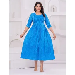 FEMARY Women Ethnic Motifs Print Maternity Gown-picture-15