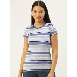 FEMEA Blue & White Striped T-Shirt-picture-22