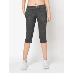 FEMEA Charcoal Cotton Textured Capri-picture-14