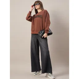 FEMEA Coffee Fleece Embroidery Full Sleeves Sweatshirt image 5