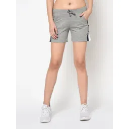 FEMEA Grey Cotton Solid Shorts-picture-33