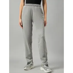 FEMEA Grey Elastane Solid Trackpants-picture-30