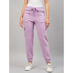 FEMEA Lavender Fleece Solid Joggers-picture-33
