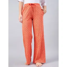 Femea Printed Cotton Relaxed-Fit Flared Lounge Pants-picture-36
