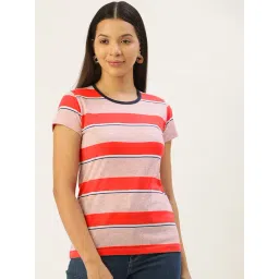 FEMEA Red & Pink Striped T-Shirt-picture-12