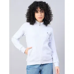 FEMEA White Fleece Solid Full Sleeves Sweatshirt-picture-30