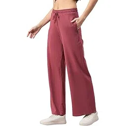 femea Wide Leg Track Pants, Drawstring Waist, Mauve-picture-18