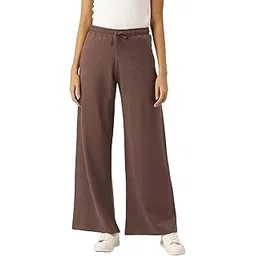 femea Womens Loop Knit Solid Wide Leg Track Pants-picture-51