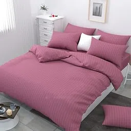 Femfairy Soft Glace Cotton Duvet Cover Single Bed Quilt Cover for Single Bed Size with Zipper Blanket Cover for Single Size Zippered Duvet Cover, (60" x 90) Fuchsia Pink-image-21