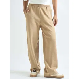 Femmella Beige Relaxed Fit Trousers-picture-30