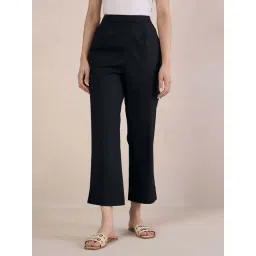Femmella Black Cotton Regular Fit Trousers-picture-39