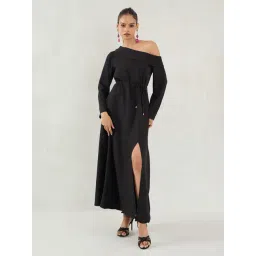 FEMMELLA Black Regular Fit Solid Dress-picture-13