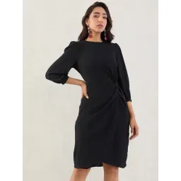 FEMMELLA Black Regular Fit Solid Dress-picture-22