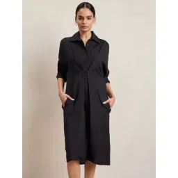 FEMMELLA Black Relaxed Fit Solid Dress-picture-34