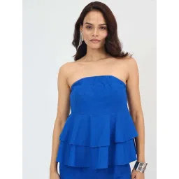 Femmella Blue Cotton Regular Fit Top-picture-29