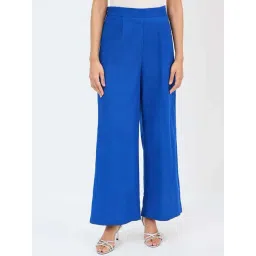 Femmella Blue Cotton Regular Fit Trousers-picture-28