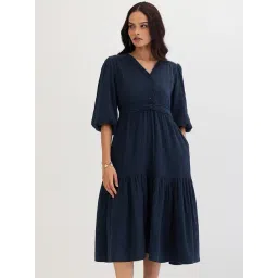 FEMMELLA Blue Regular Fit Solid Dress-picture-15