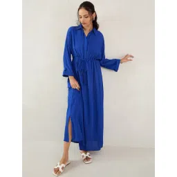 FEMMELLA Blue Relaxed Fit Solid Dress-picture-34