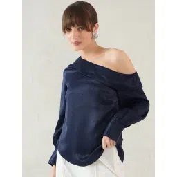 FEMMELLA Navy Blue Regular Fit Solid Top-picture-46