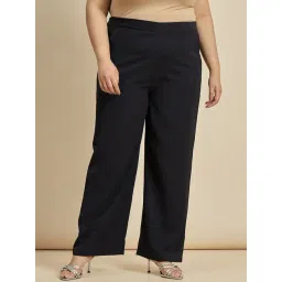 FEMMELLA Navy Blue Regular Fit Solid Trousers-picture-13