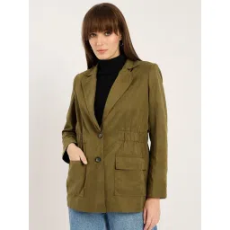 FEMMELLA Olive Regular Fit Solid Blazer-picture-46