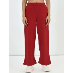 Femmella Red Cotton Regular Fit Trackpants-picture-19
