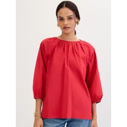 FEMMELLA Red Relaxed Fit Solid Top-picture-17