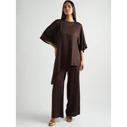 FEMMELLA Round Neck Satin Top With Trousers-picture-31
