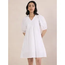 FEMMELLA White Relaxed Fit Solid Dress-picture-43