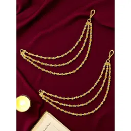 FEMMIBELLA Women Gold-Plated Layered Ear Chain Earrings-picture-33